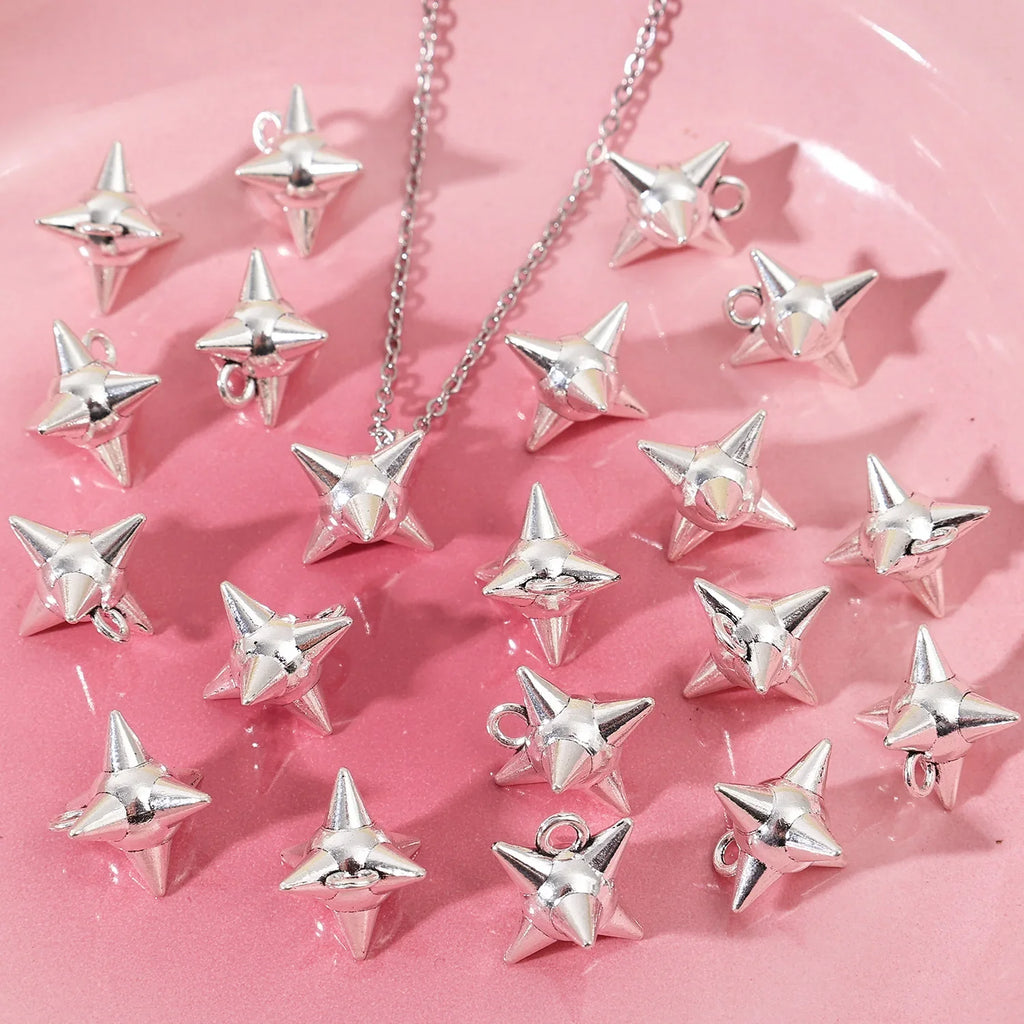 Punk Rock Aesthetic Spike Morning Star Rivet Dangle Charms Jewelry Making Gothic Spiky Ball Pendant Charms DIY Jewelry Findings