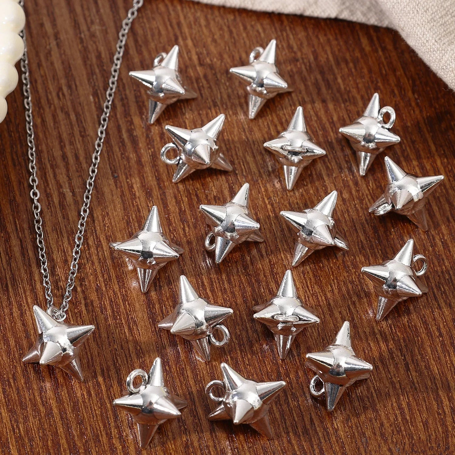 Punk Rock Aesthetic Spike Morning Star Rivet Dangle Charms Jewelry Making Gothic Spiky Ball Pendant Charms DIY Jewelry Findings