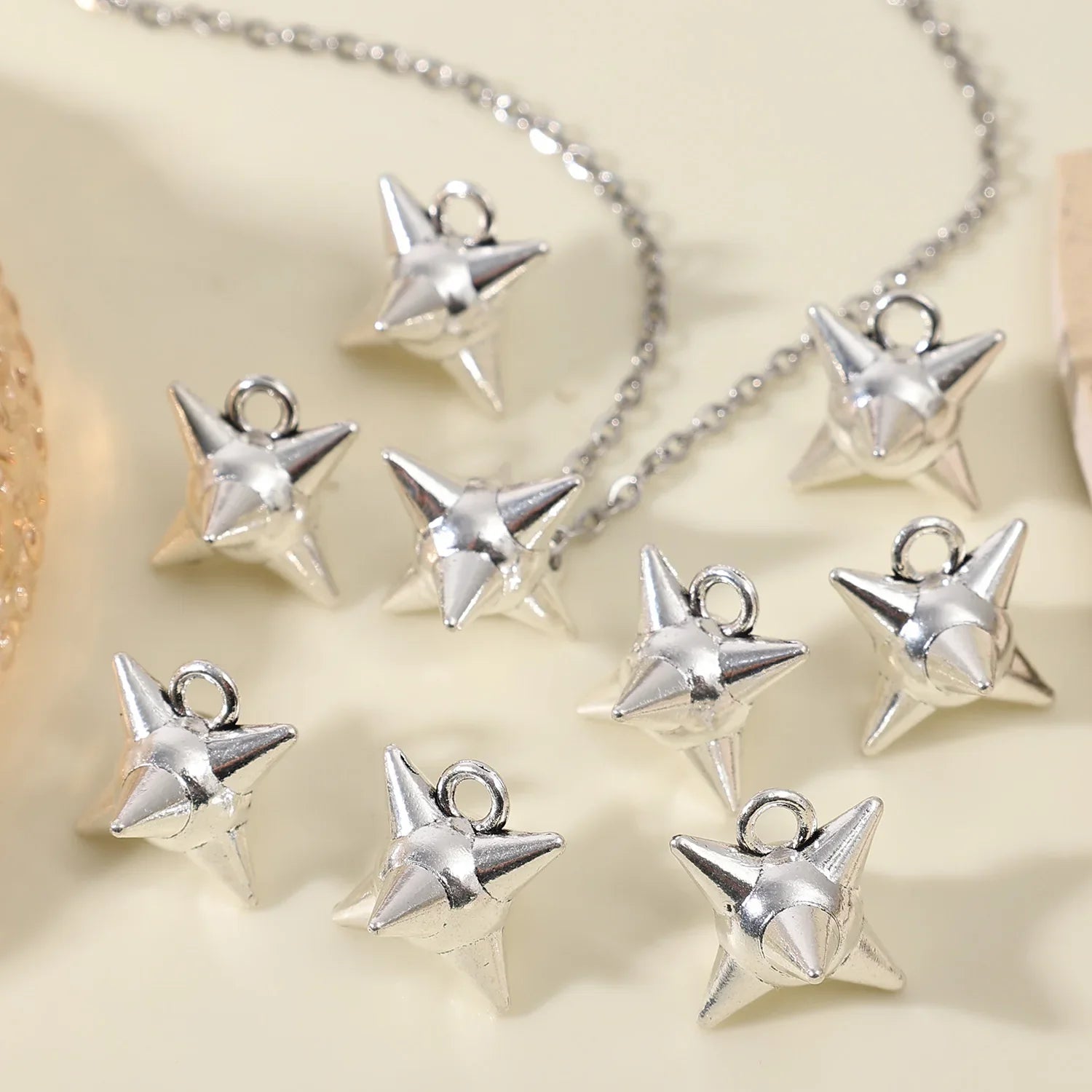 Punk Rock Aesthetic Spike Morning Star Rivet Dangle Charms Jewelry Making Gothic Spiky Ball Pendant Charms DIY Jewelry Findings