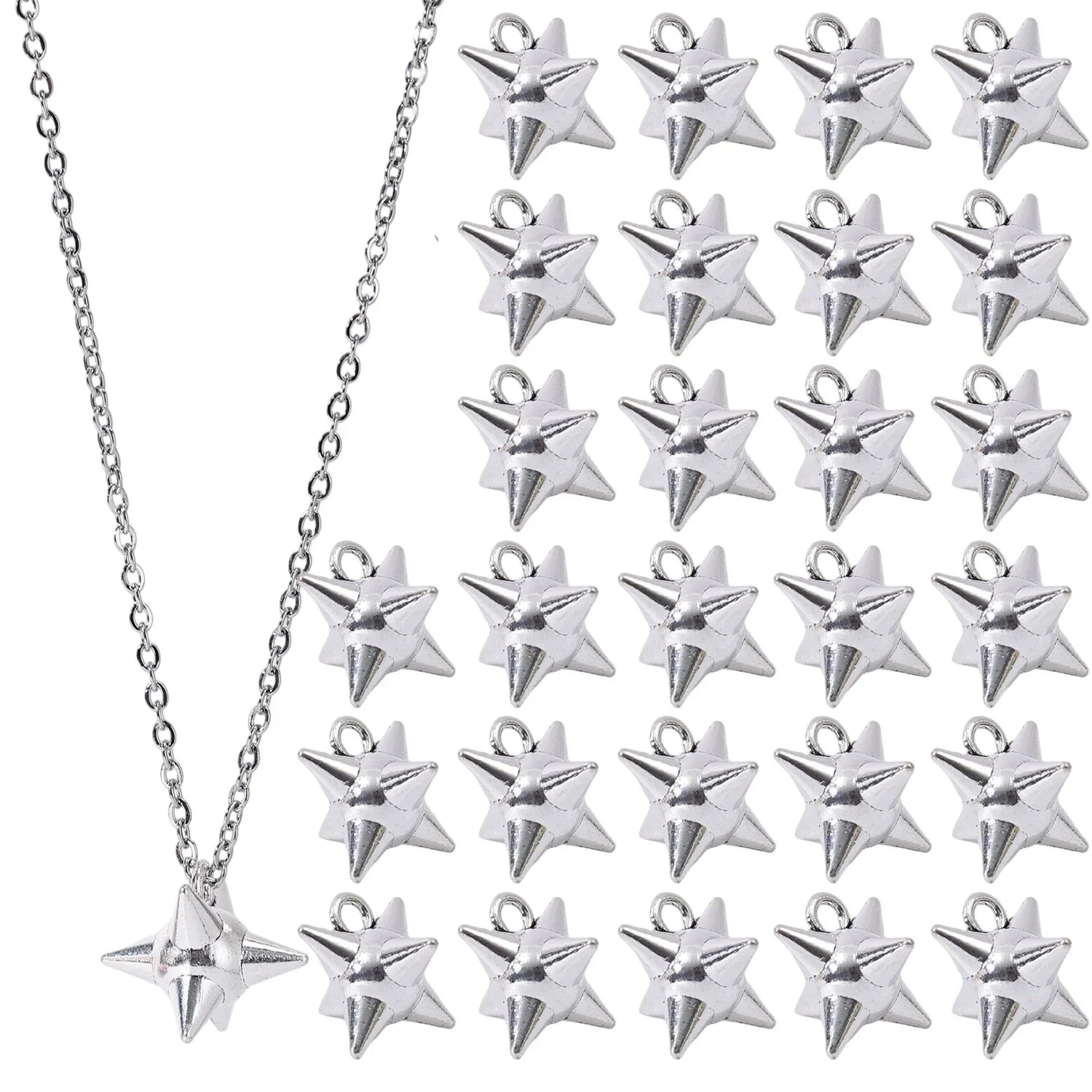 Punk Rock Aesthetic Spike Morning Star Rivet Dangle Charms Jewelry Making Gothic Spiky Ball Pendant Charms DIY Jewelry Findings