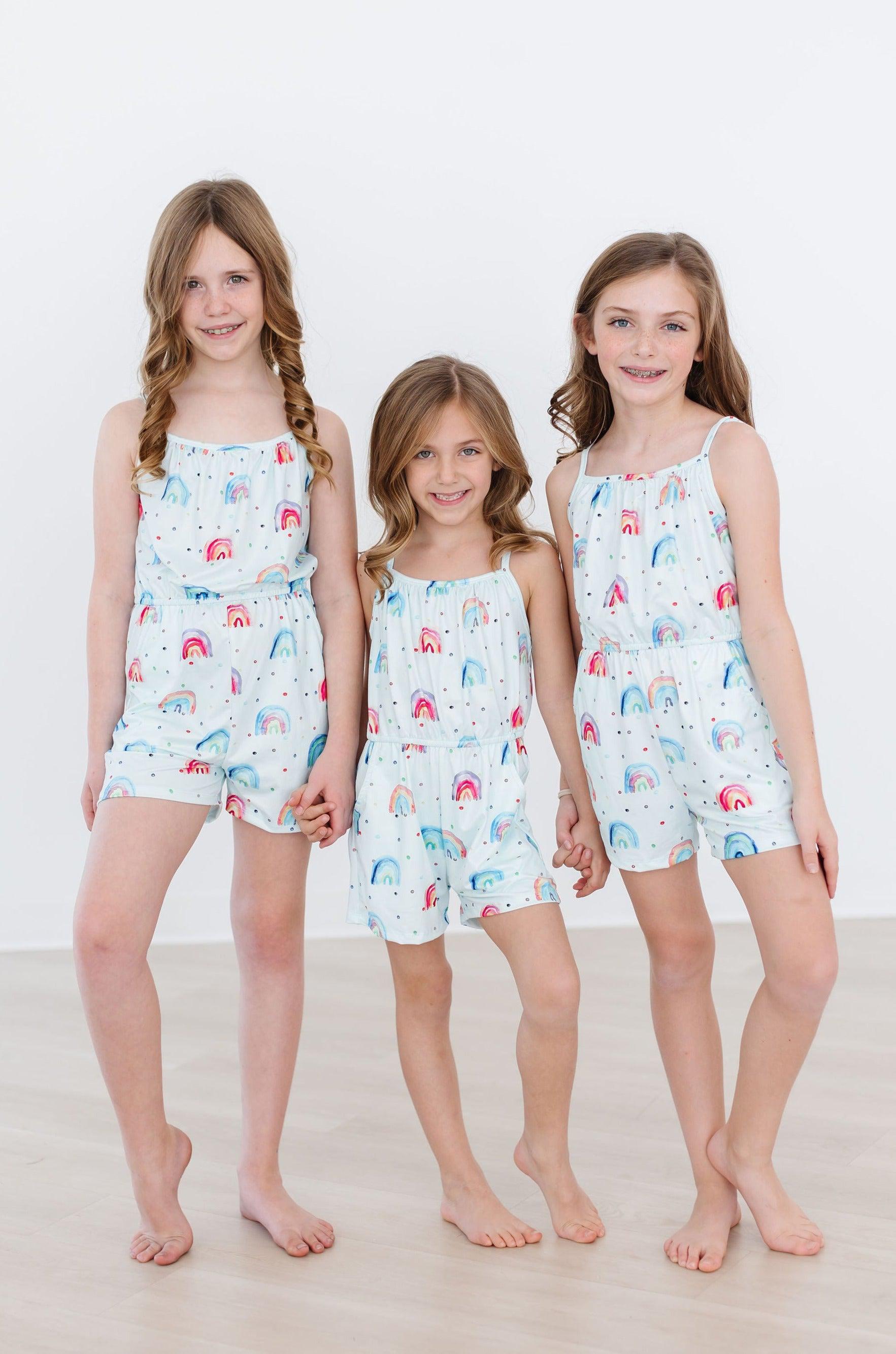 SALE Rainbow Grooves Strappy Play Romper