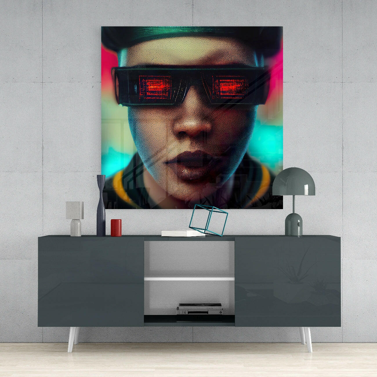 Virtual Life Glass Wall Art  || Designer Collection