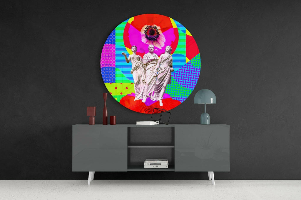 Statues Glass Wall Art