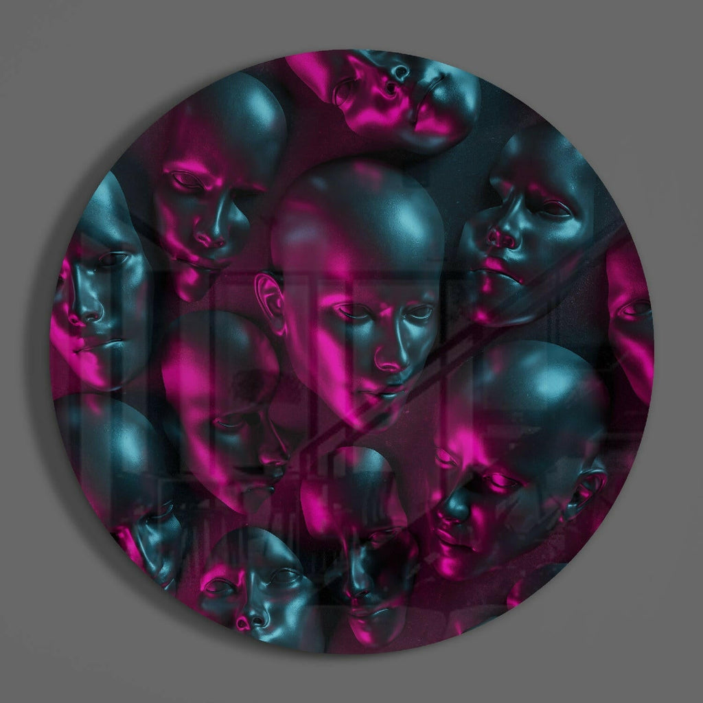 Faces Glass Wall Art