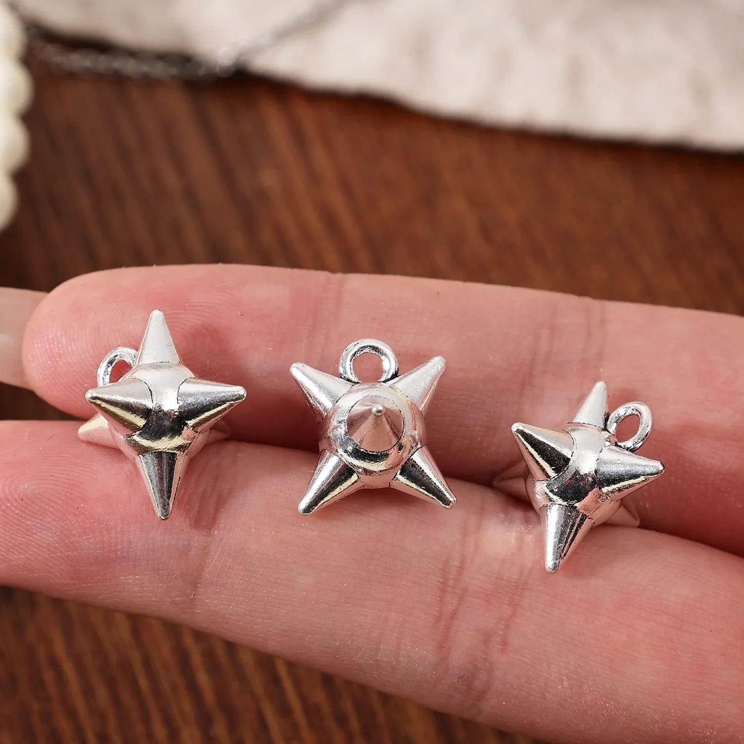 Punk Rock Aesthetic Spike Morning Star Rivet Dangle Charms Jewelry Making Gothic Spiky Ball Pendant Charms DIY Jewelry Findings