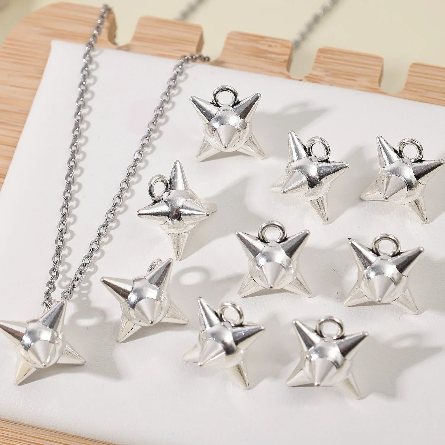 Punk Rock Aesthetic Spike Morning Star Rivet Dangle Charms Jewelry Making Gothic Spiky Ball Pendant Charms DIY Jewelry Findings