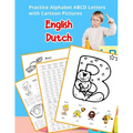 English Dutch Practice Alphabet ABCD letters with Cartoon Pictures: Praktijk Nederlandse alfabet letters met cartoon Foto's - Paperback