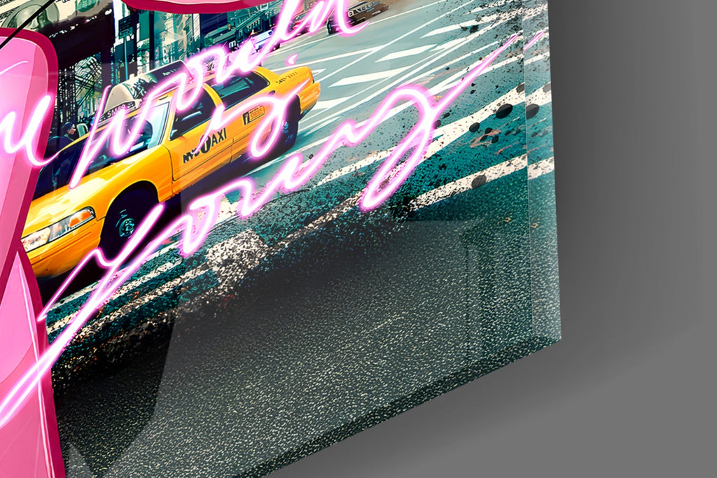 The Pink Panther's City States Glass Wall Art || Designer Collection