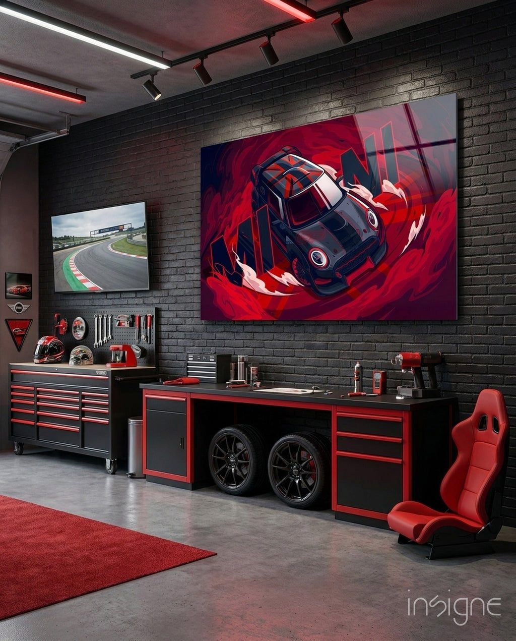MINI Vortex of Speed Glass Wall Art || Designer Collection