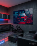 EVO X Red Storm Glass Wall Art || Designer Collection