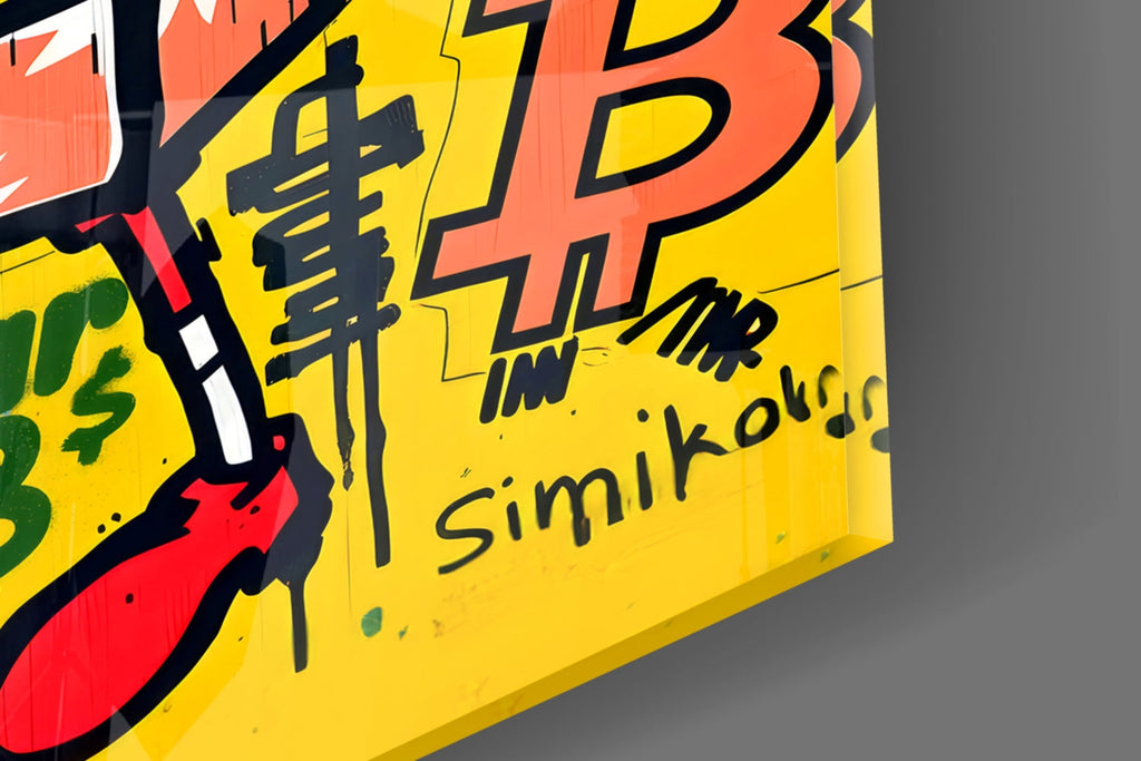 Crypto SpongeBob Glass Wall Art || Designer Collection
