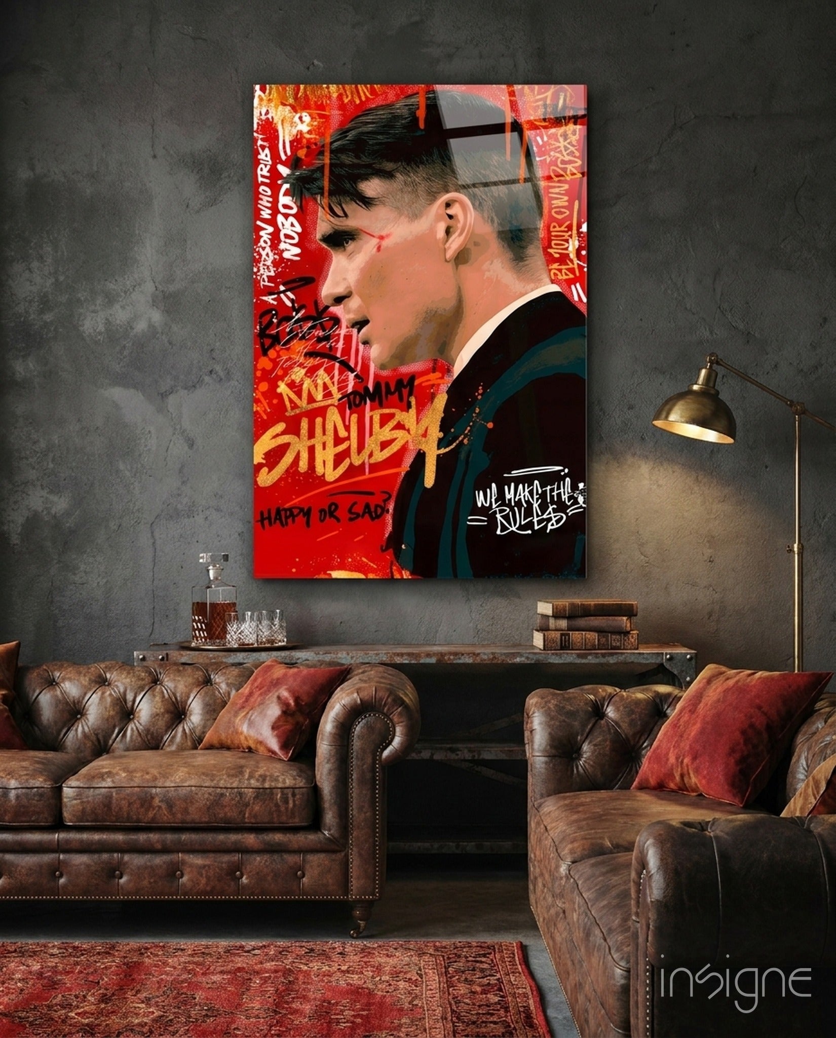 Tommy Shelby The Ruleless Boss Glass Wall Art || Designer Collection
