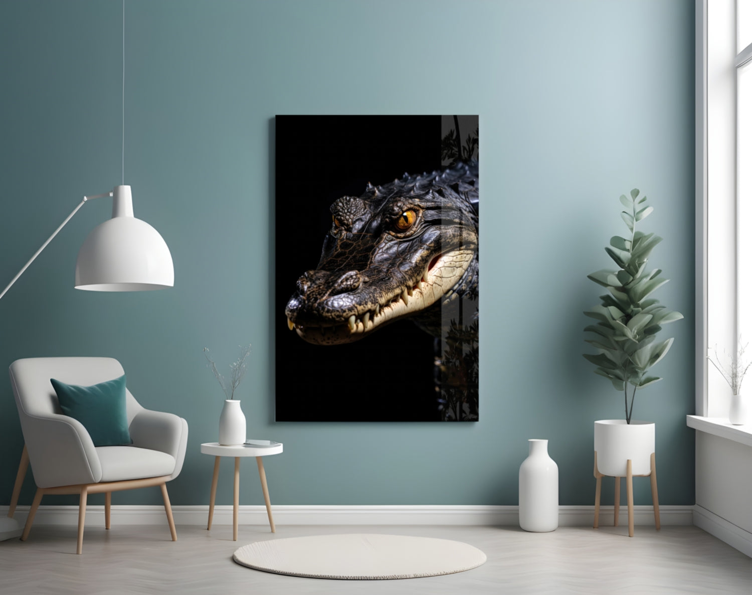 Eyes of the Swamp Glass Wall Art || Designer Collection