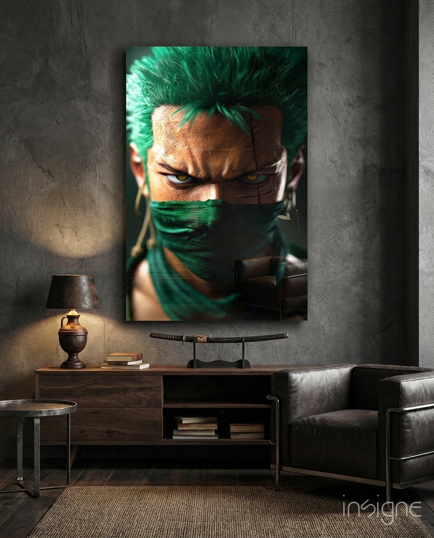 Swordsman Zoro Glass Wall Art || Designer Collection