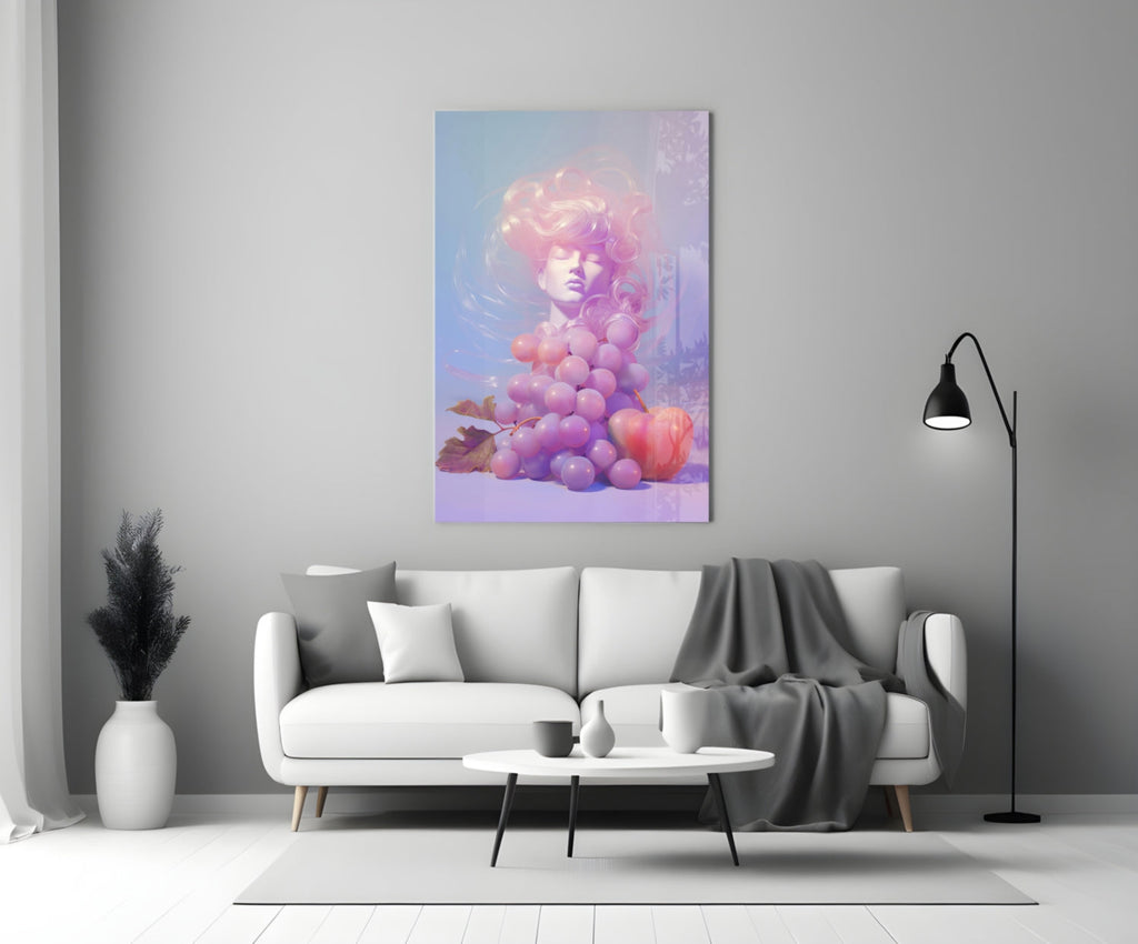 Grape Goddess Glass Wall Art || Designer Collection