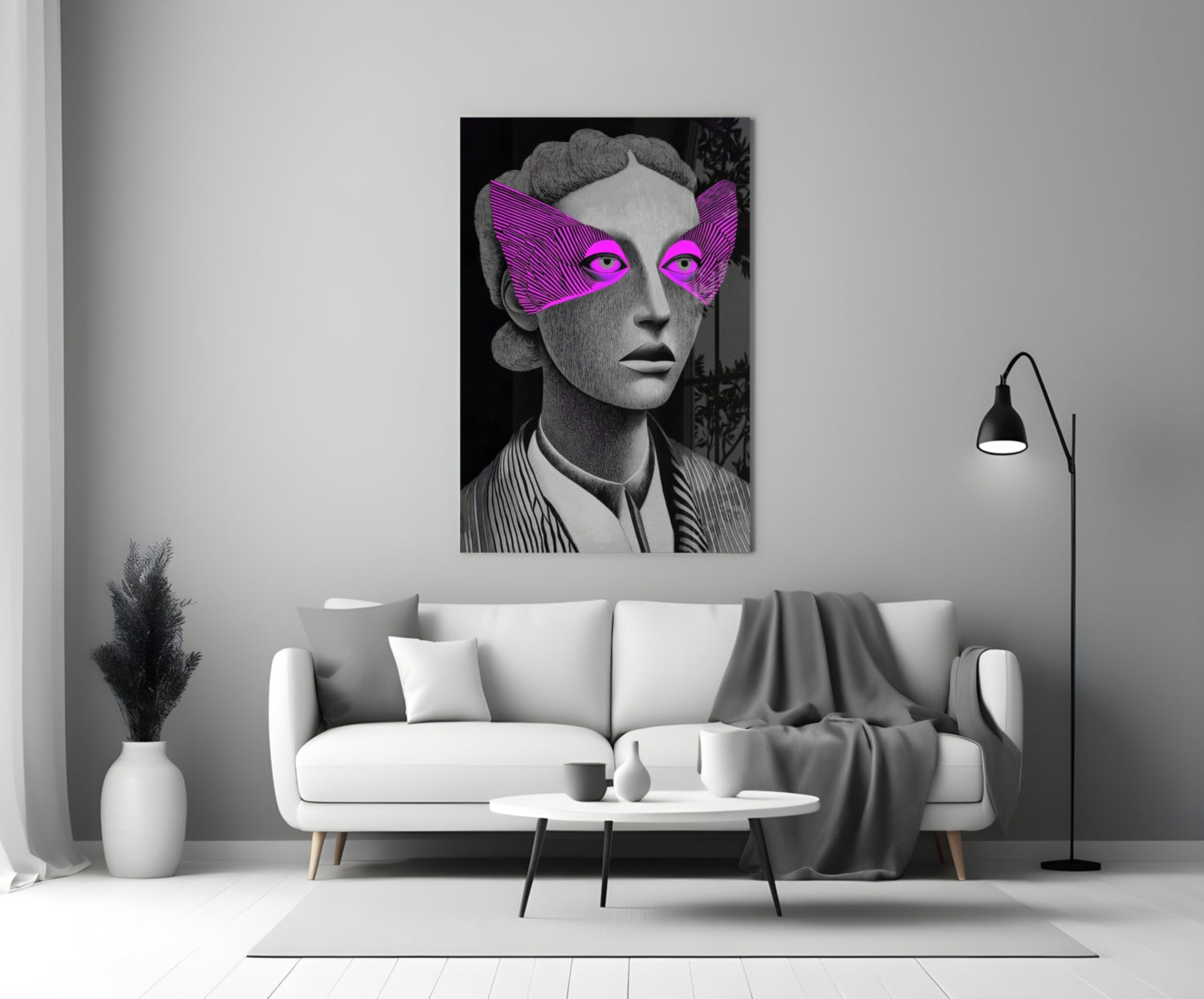 Striped Look Glass Wall Art || Designer Collection
