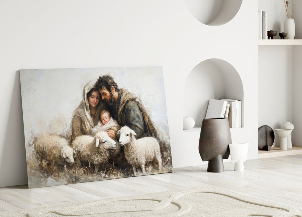 Holy Presence Glass Wall Art || Designer Collection