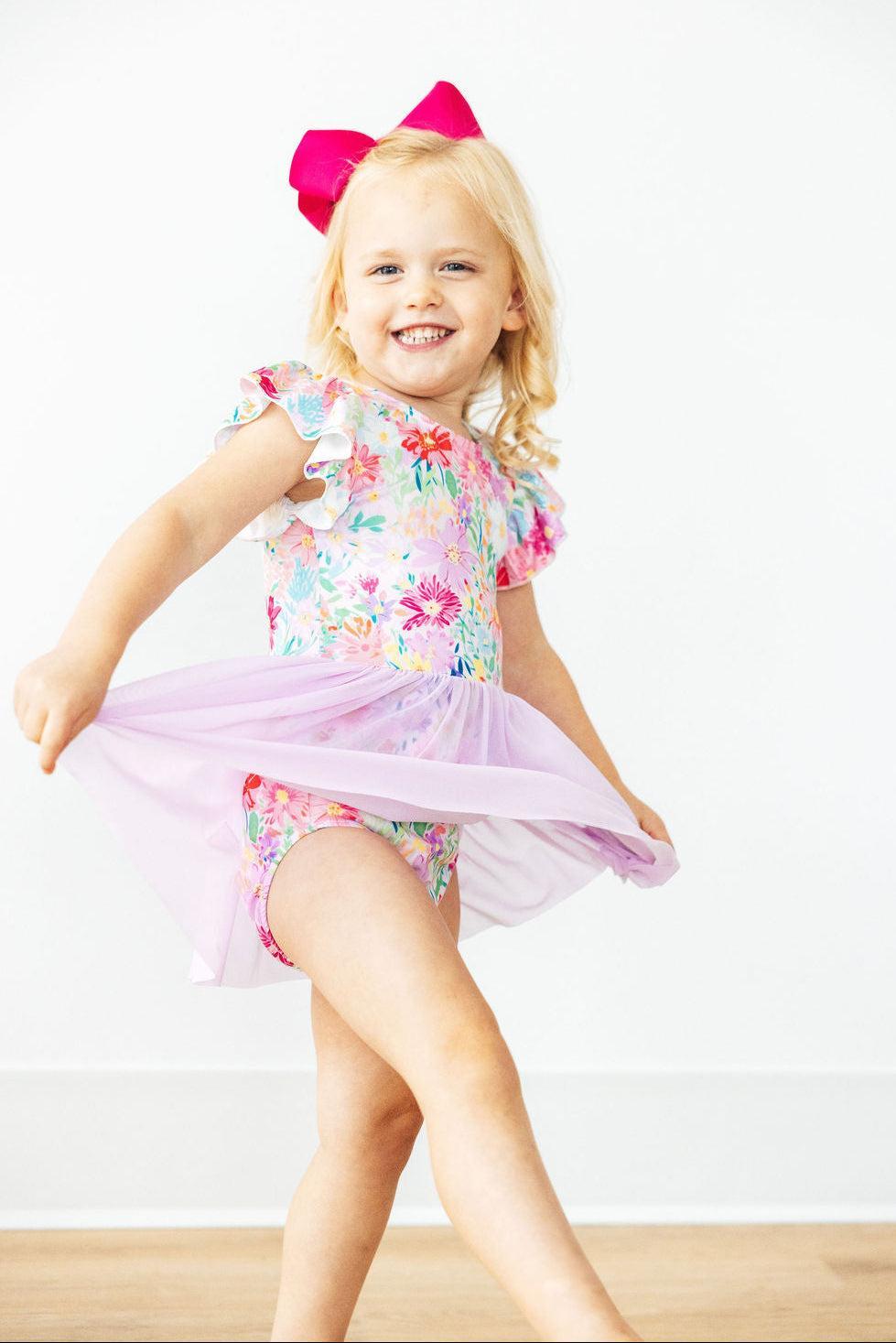 Field of Flowers S/S Twirl Leotard