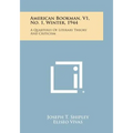 American Bookman, V1, No. 1, Winter, 1944: A Quarterly of Literary Theory and Criticism - Paperback