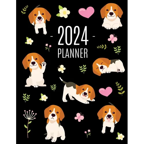 Beagle Planner 2024: Cute Daily Organizer (12 Months) Pretty Scheduler With Friendly Pooch - Paperback