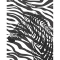 Notebook: Collage Ruled Composition Notebook, Zebra With Black And White Strips Background - Paperback