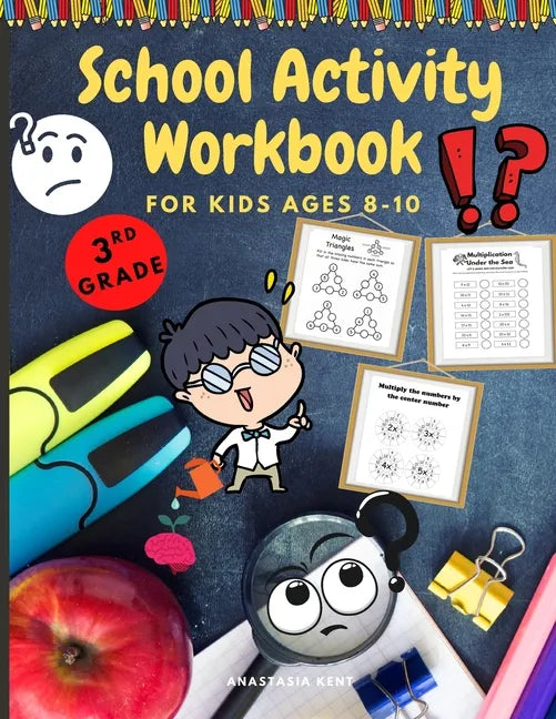 School Activity Workbook for kids Ages 8-10: Brain Challenging Activity Book, Math, Writing and More - Paperback