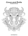 Cows and Bulls Coloring Book for Grown-Ups 1 - Paperback