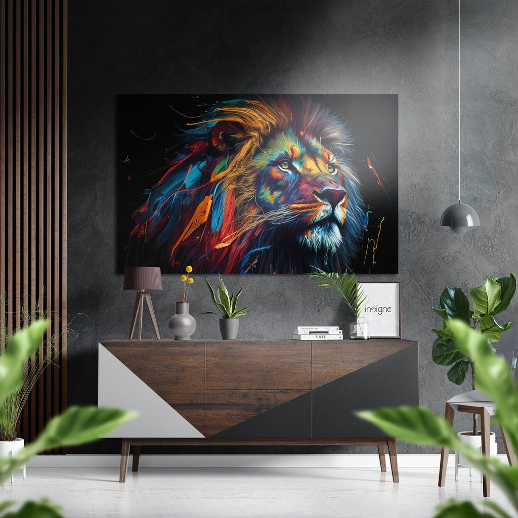 Lion Brushed Aluminum Dibond Wall Art