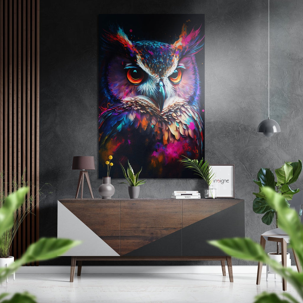 Owl Brushed Aluminum Dibond Wall Art