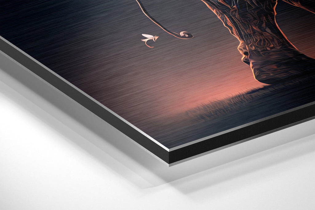 Elephant Brushed Aluminum Dibond Wall Art