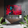 Woman and the Red Brushed Aluminum Dibond Wall Art