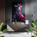 Cool Giraffe Brushed Aluminum Dibond Wall Art