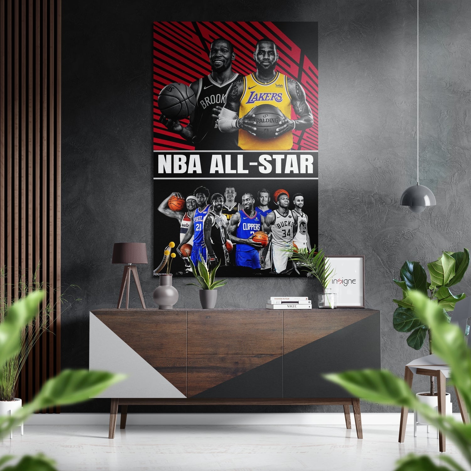 NBA - All Stars Brushed Aluminum Dibond Wall Art
