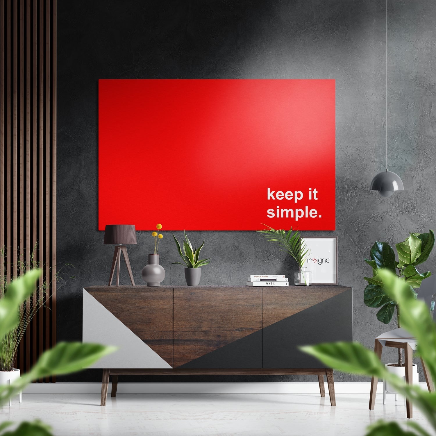 Keep It Simple Brushed Aluminum Dibond Wall Art