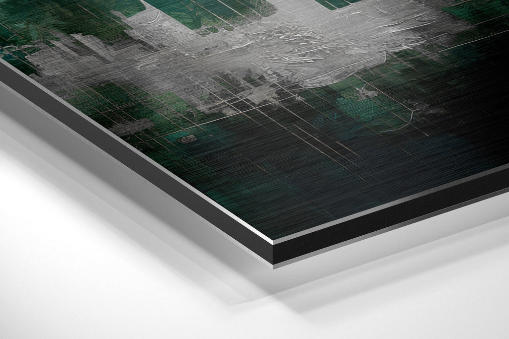 City Silhouette Brushed Aluminum Dibond Wall Art