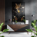 Cat Boss Brushed Aluminum Dibond Wall Art