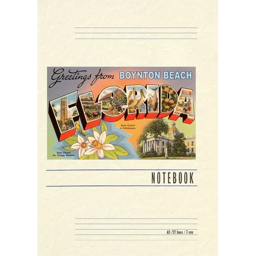 Vintage Lined Notebook Greetings from Boynton Beach - Paperback