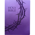 Kjver Holy Bible, Crown of Thorns Design, Large Print, Royal Purple Ultrasoft - Imitation Leather