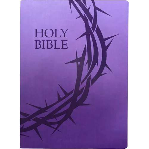 Kjver Holy Bible, Crown of Thorns Design, Large Print, Royal Purple Ultrasoft - Imitation Leather