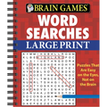 Brain Games - Word Searches - Large Print: Easy on the Eyes, Not on the Brain Puzzles Progress from Simple to Challenging Gift for Adults & Seniors - Spiral
