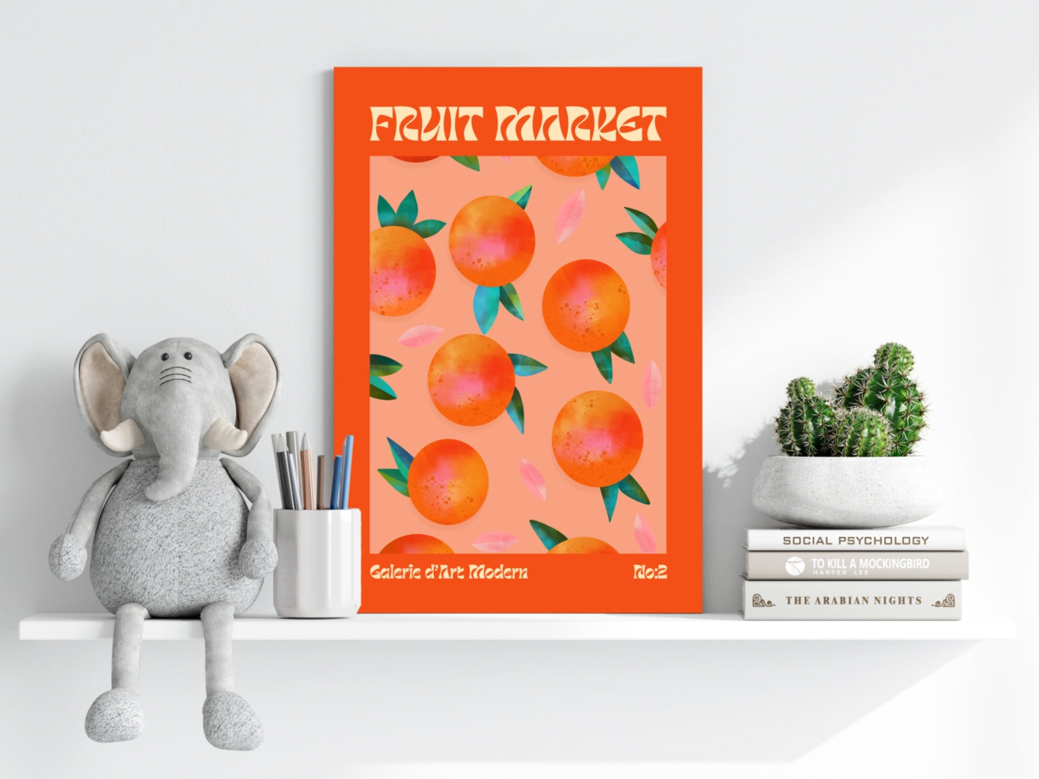Modern Art Gallery Oranges Aluminum Print