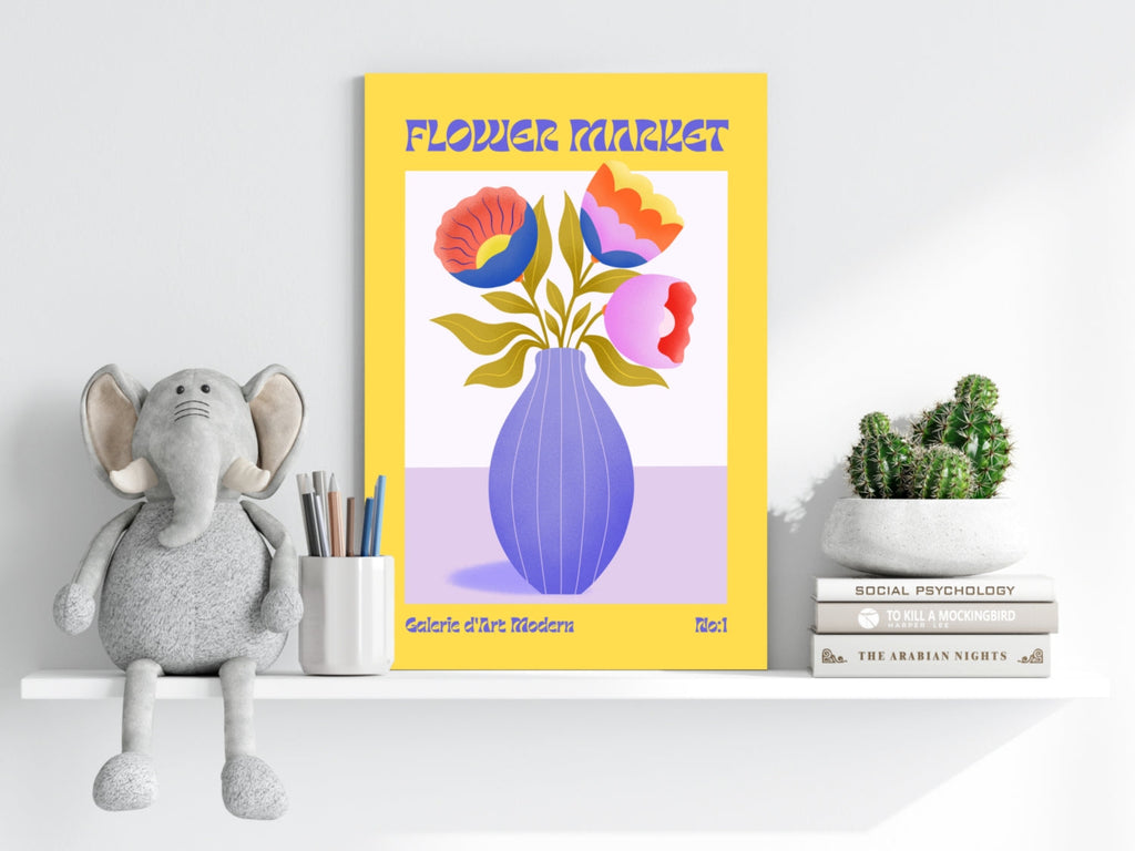 Modern Art Gallery Flower Aluminum Print