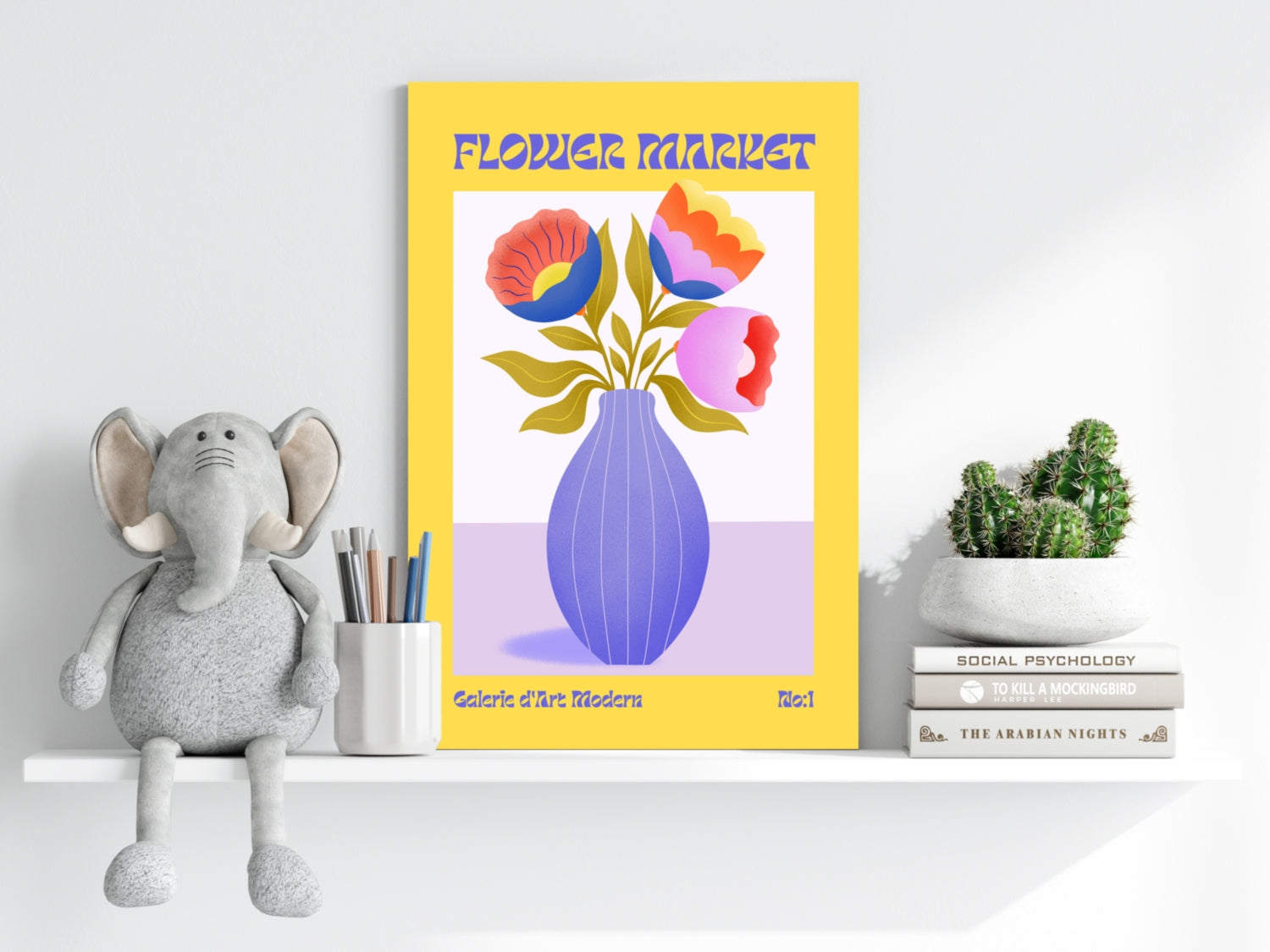 Modern Art Gallery Flower Aluminum Print