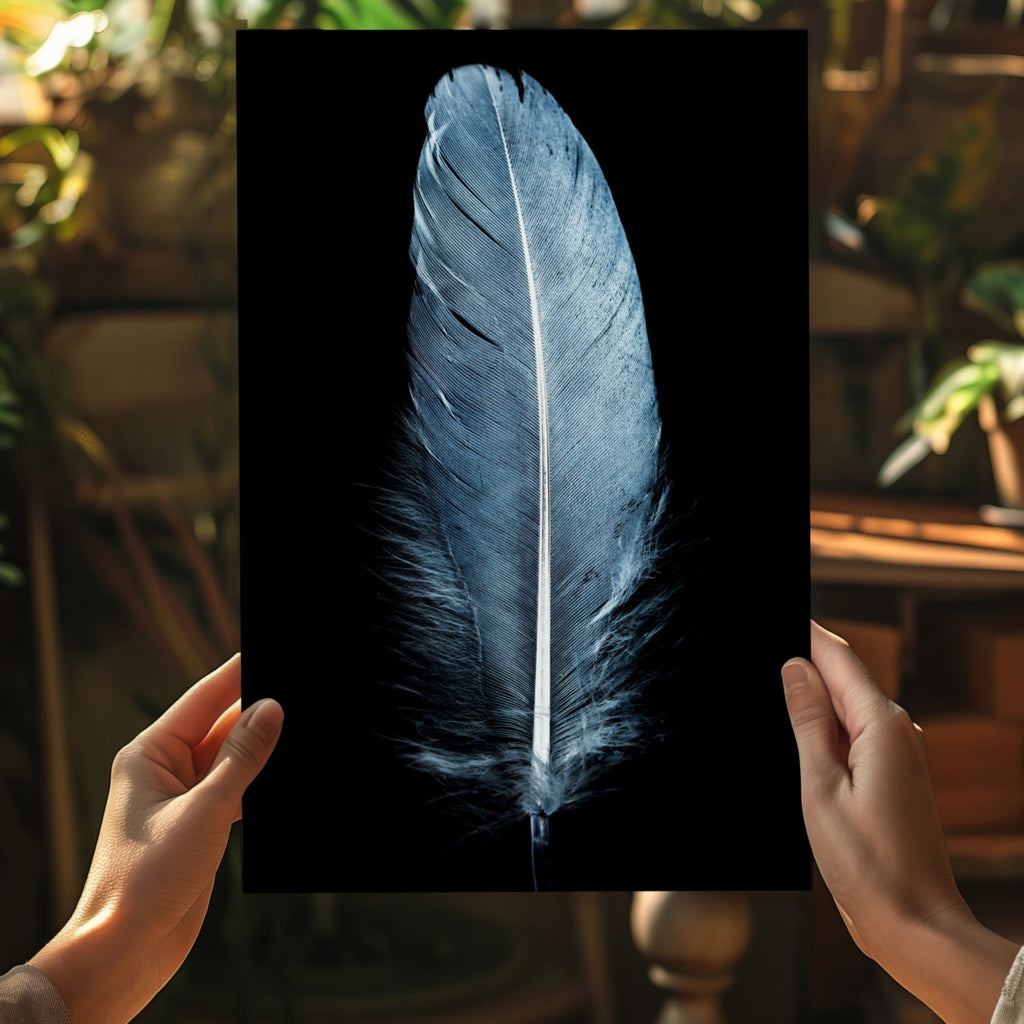 Blue Feather Aluminum Print