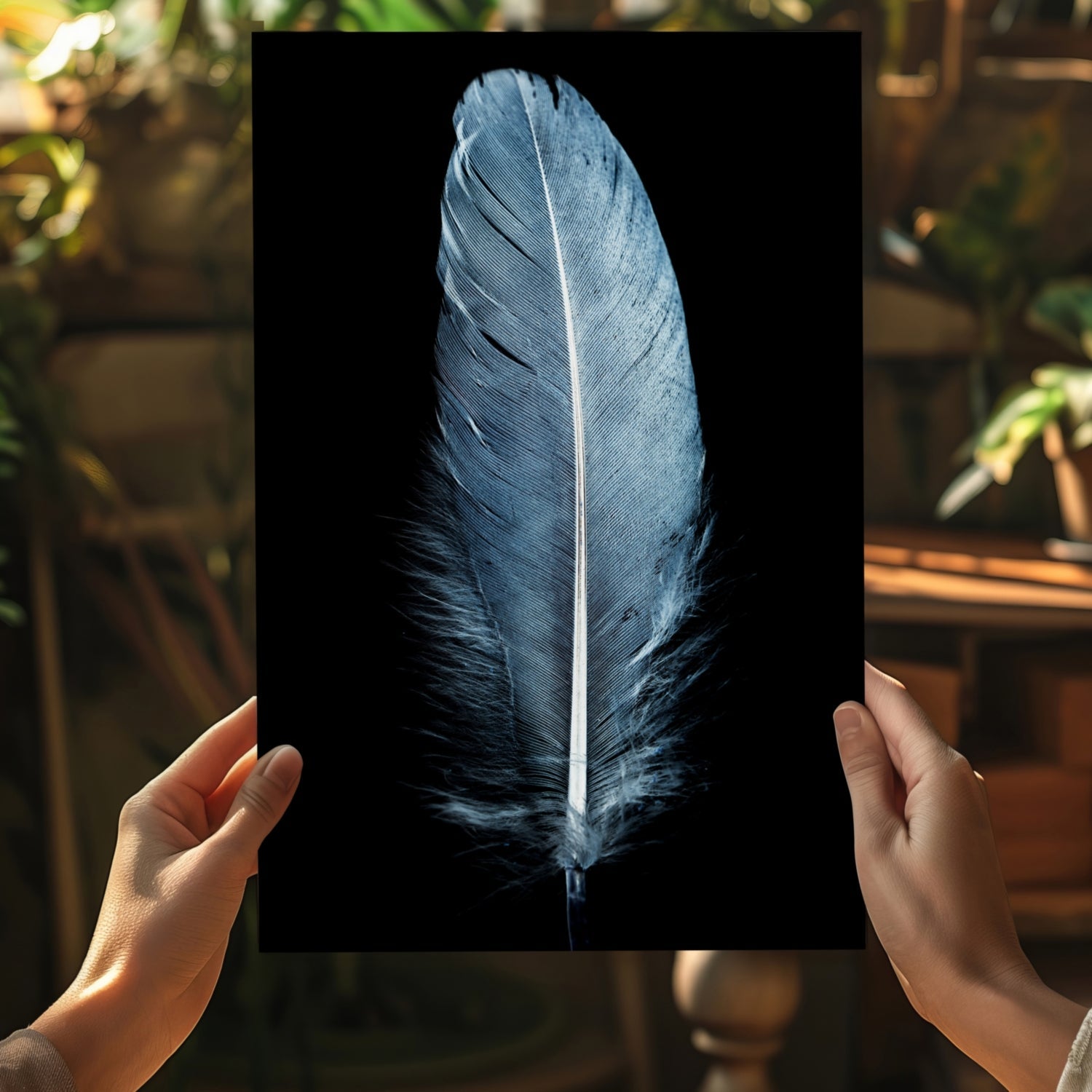 Blue Feather Aluminum Print
