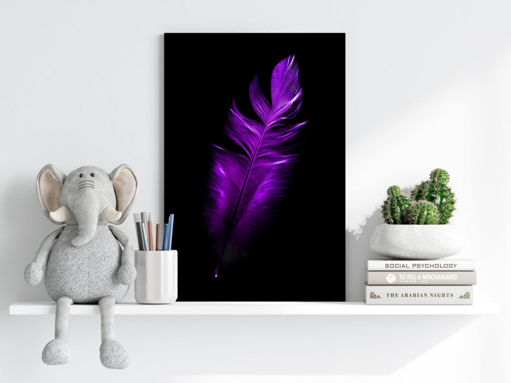 Purple Feather Aluminum Print