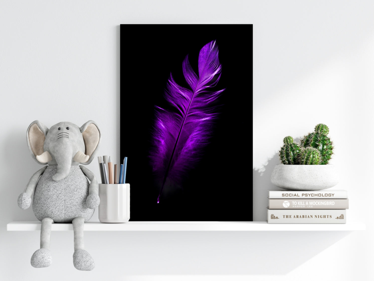 Purple Feather Aluminum Print
