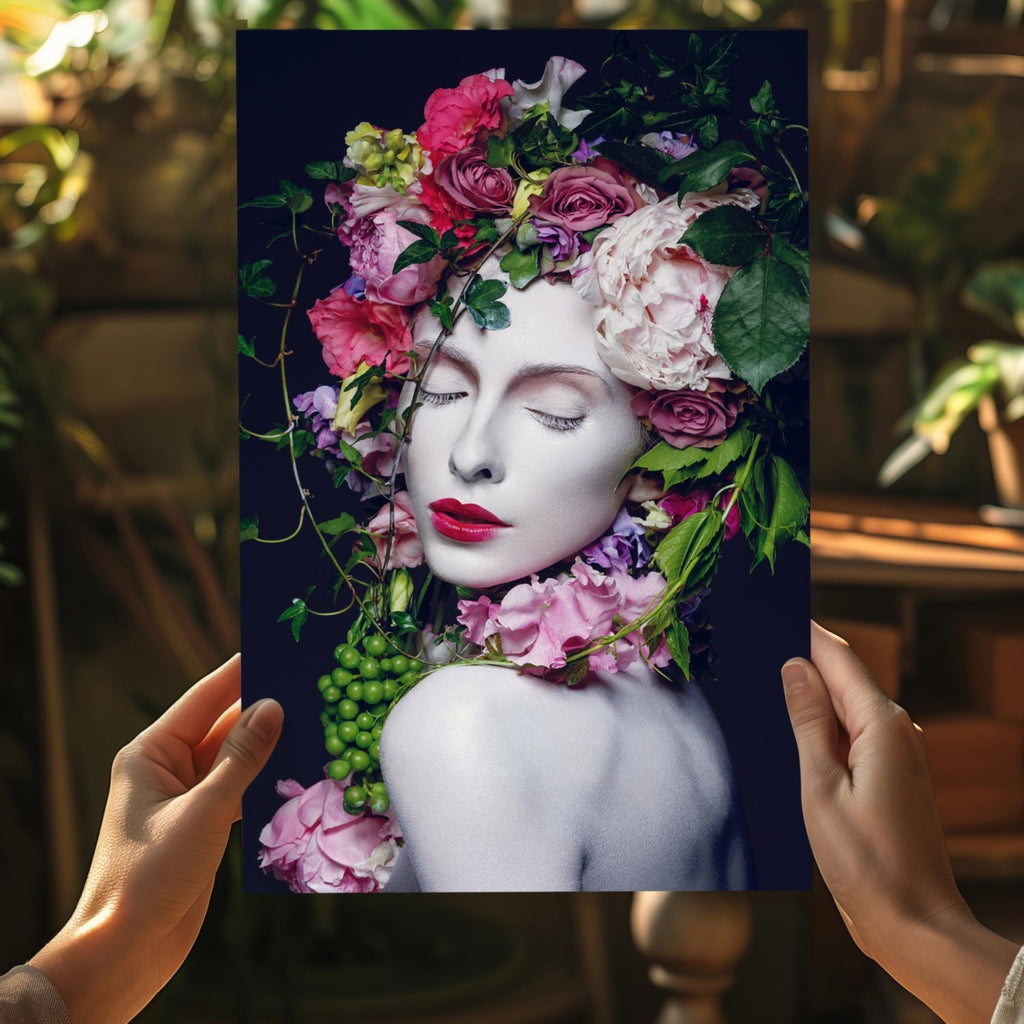 Flower Woman Aluminum Print