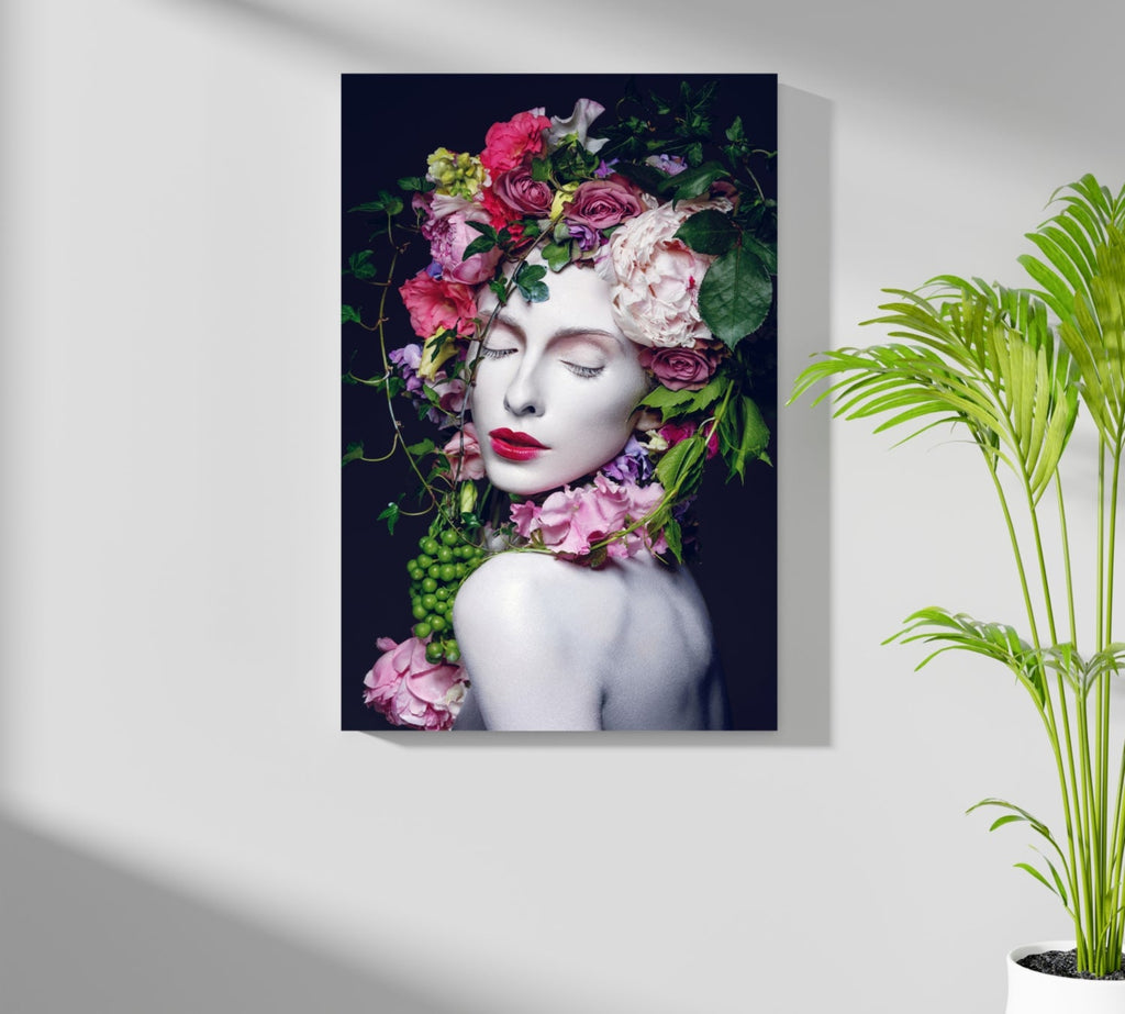 Flower Woman Aluminum Print