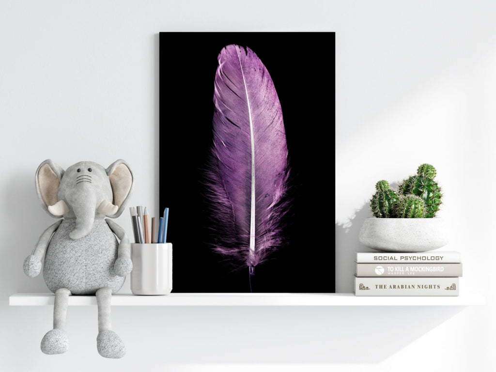 Purple Feather Aluminum Print